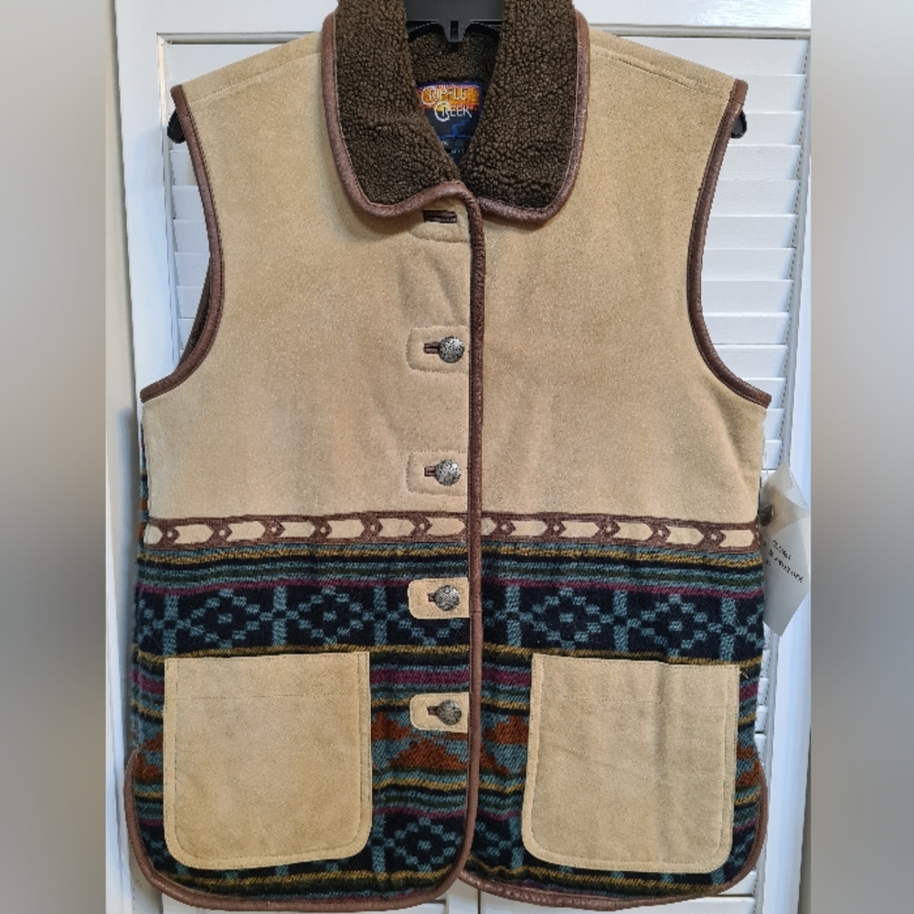 NWT Cripple Creek Suede Navajo Vest